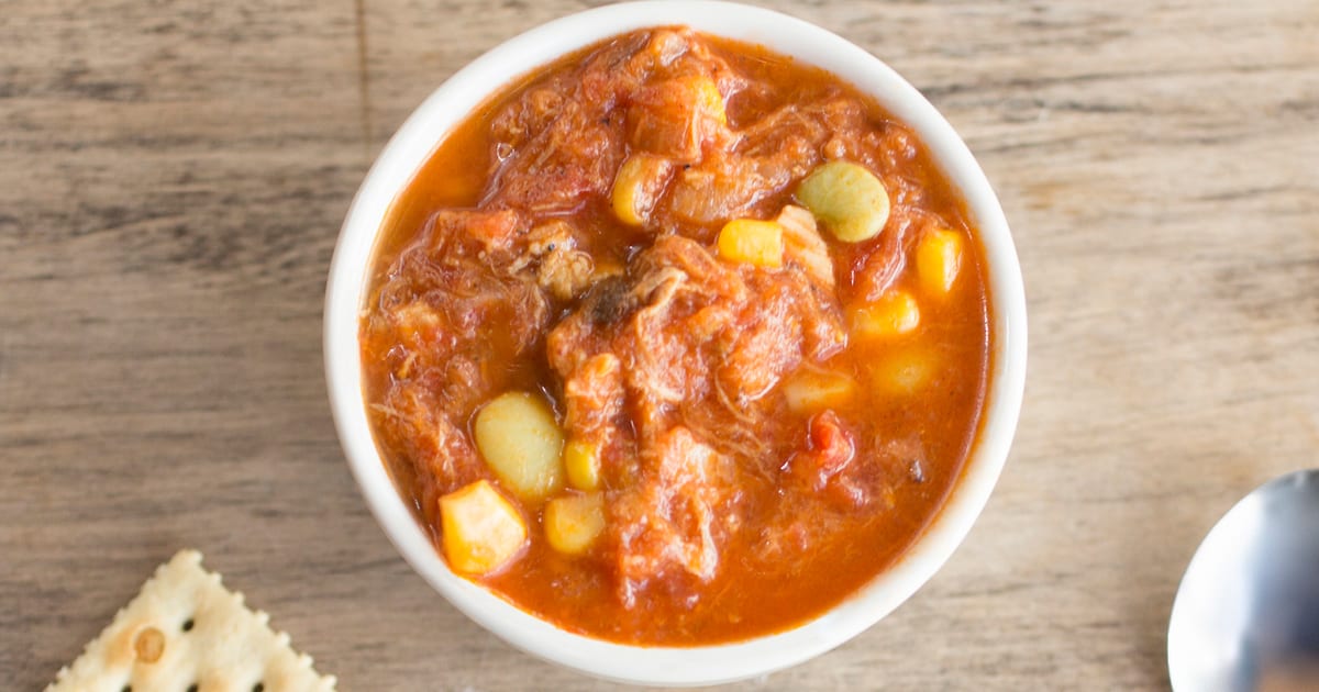 Cup of Brunswick stew from Southern Soul Barbeque