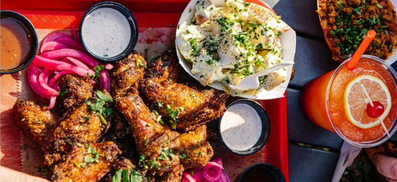 AP Brined Wings with Duke's Mayonnaise and cilantro dip