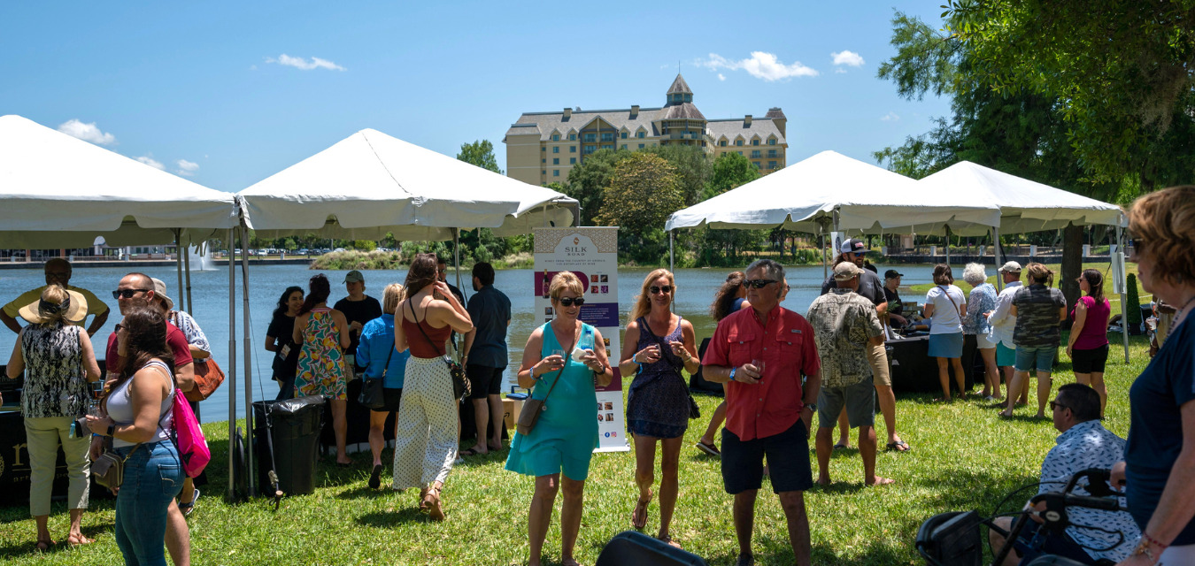 Guests chatting at the St. Augustine Food + Wine Festival 