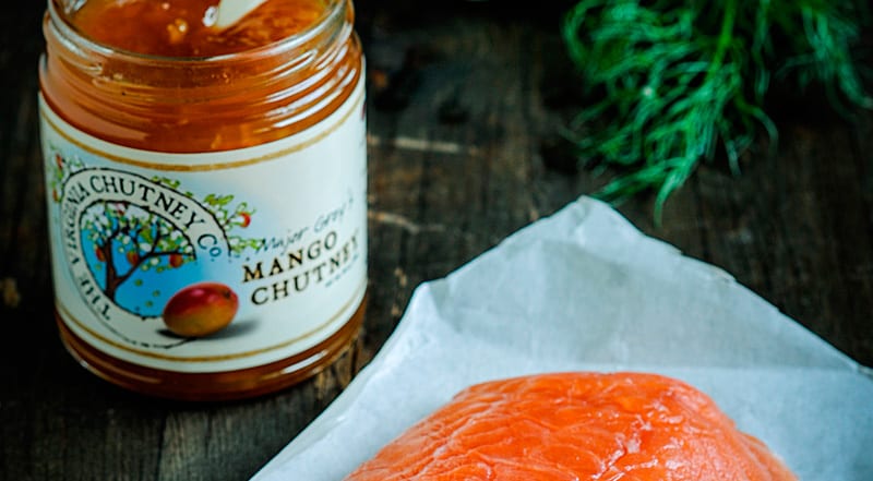 Salmon with Mango Chutney, Photo courtesy of the Virginia Chutney Company