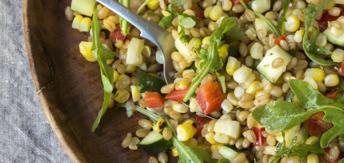 Summer Vegetable Farro Salad with Herb Vinaigrette resized for resolution