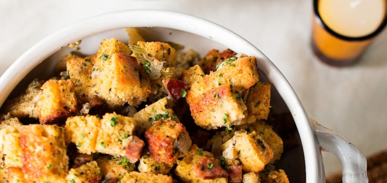 Cornbread Dressing with Andouille Sausage  resized to spec