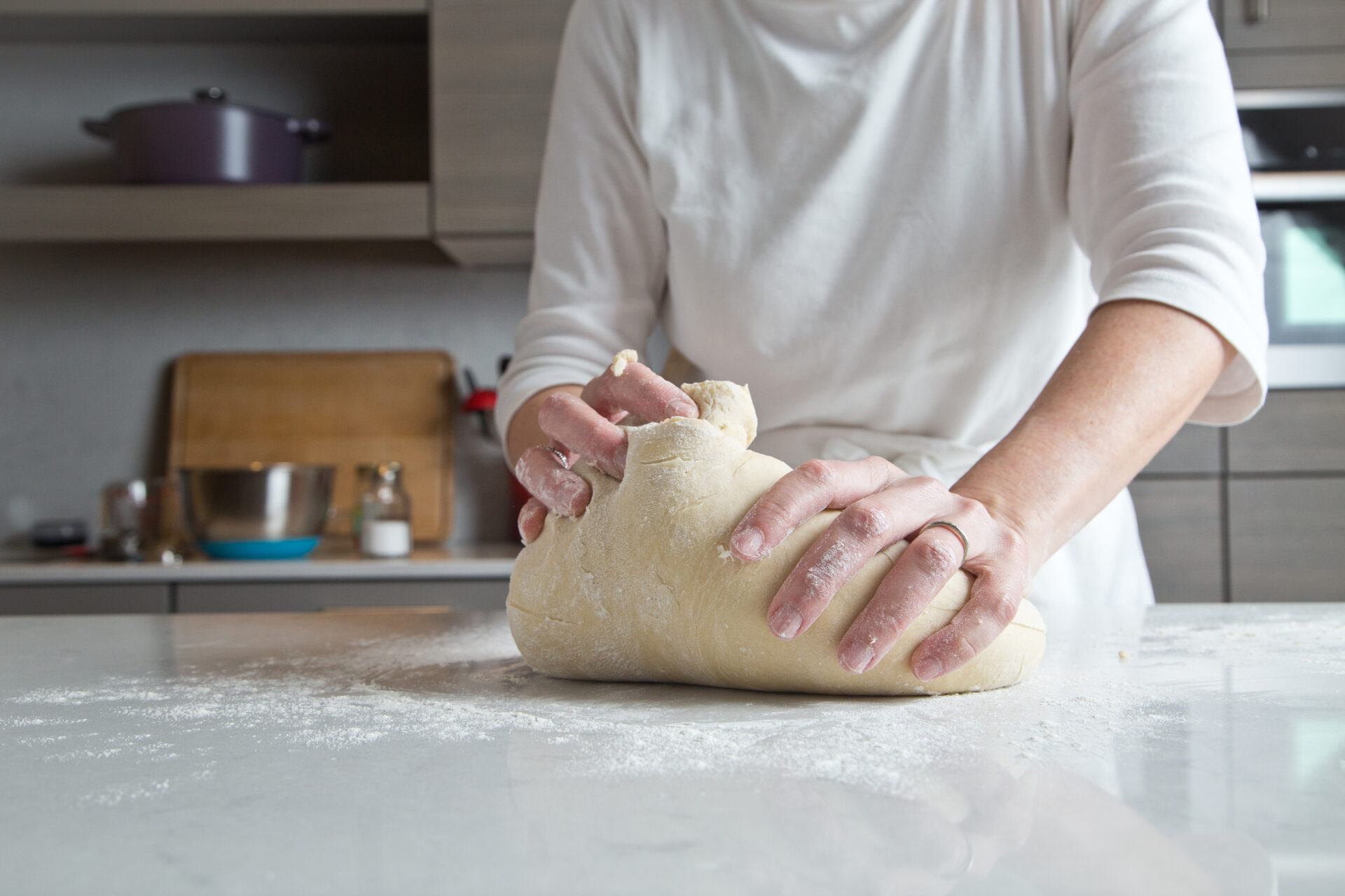 Challah Step 2: Kneading the dough