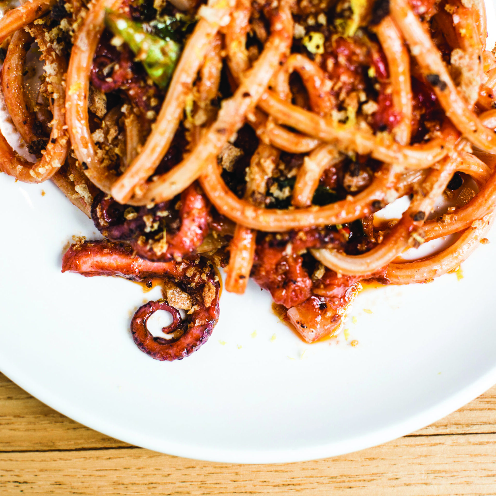 Bucatini Fra Diavolo with Octopus and Breadcrumbs