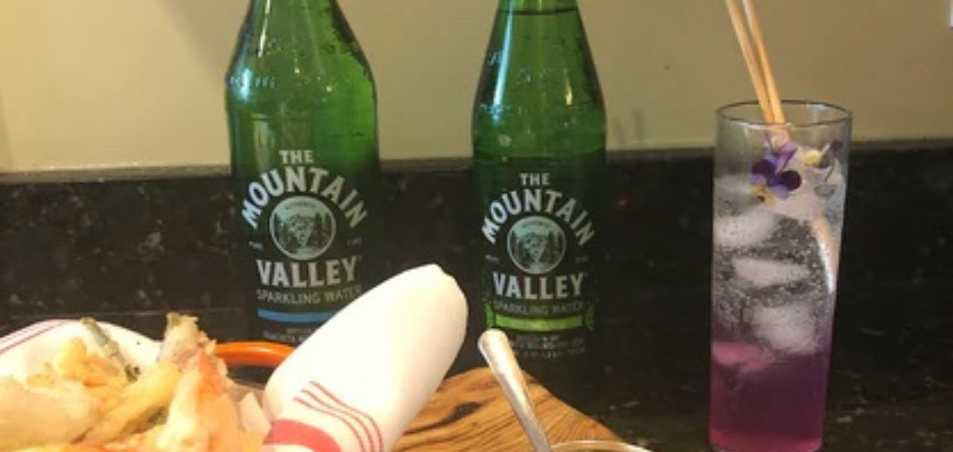 The Wild Violet Vodka Spritz made with Mountain Valley Spring Water