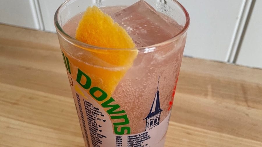 The Spring Cocktail: a light pink Mexican Firing Squad with a lemon rind. 