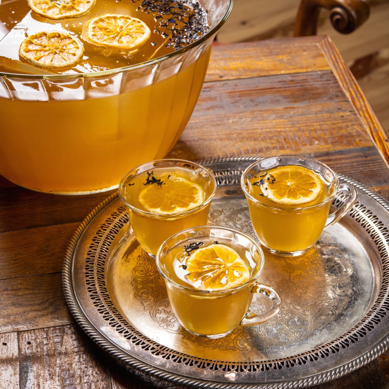 Sparkling sherry punch bowl for the holidays