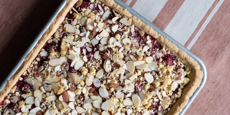 A slab leftover cranberry sauce-almond tart is one of the Local Palate's Best pie recipes