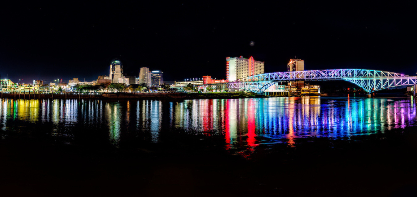 Shreveport skyline at night