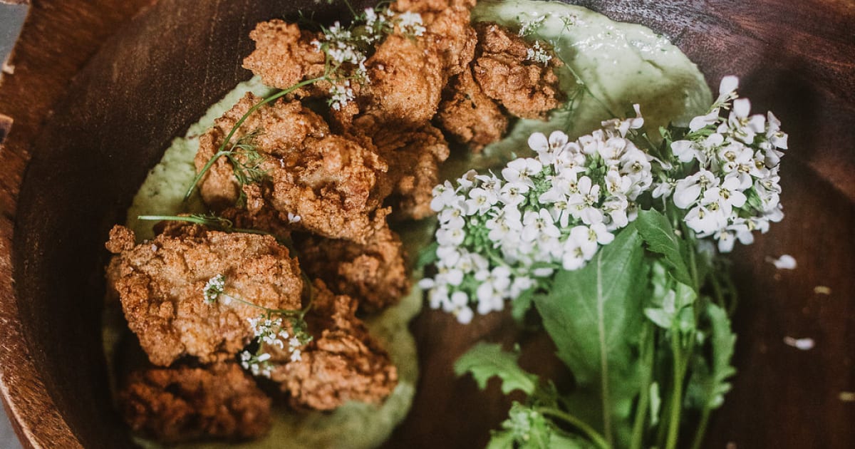 Celebrate oyster season with fried oysters over salad