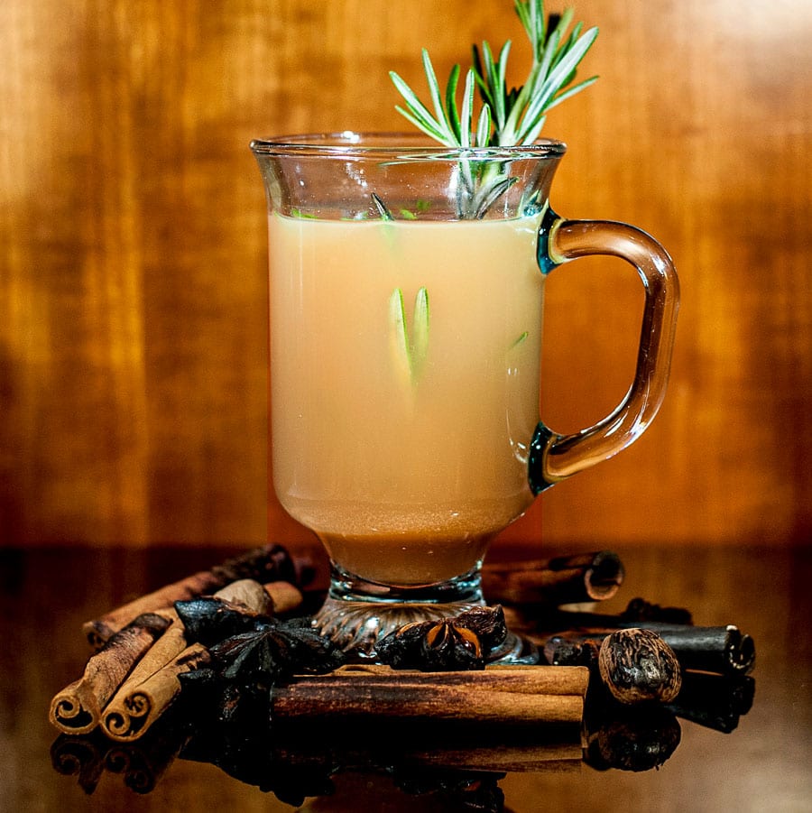 A rosemary apple cider hot toddy recipe