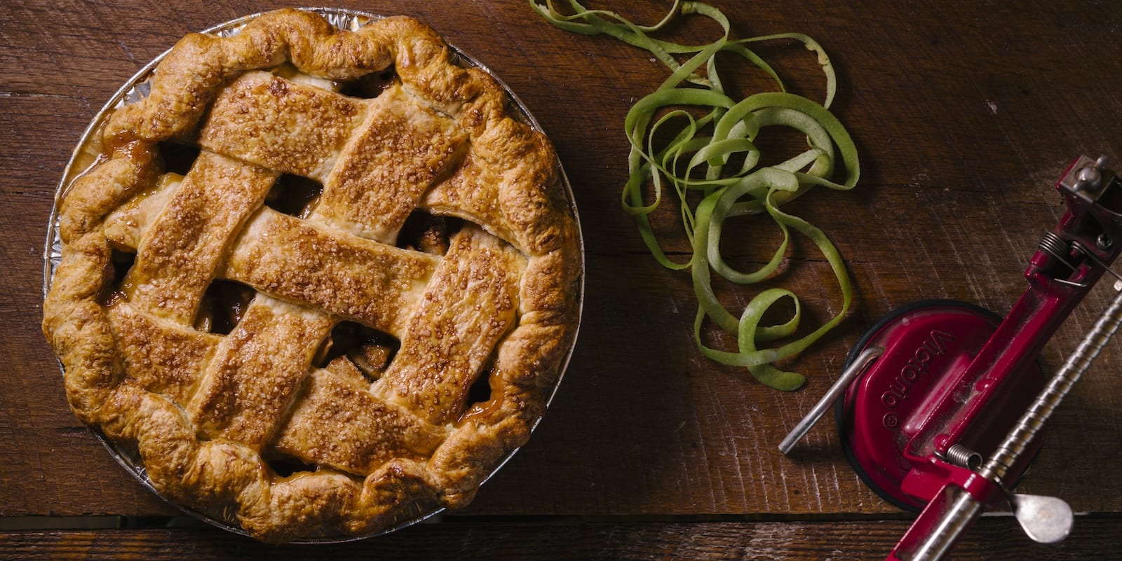 Apple pie with latticed crust