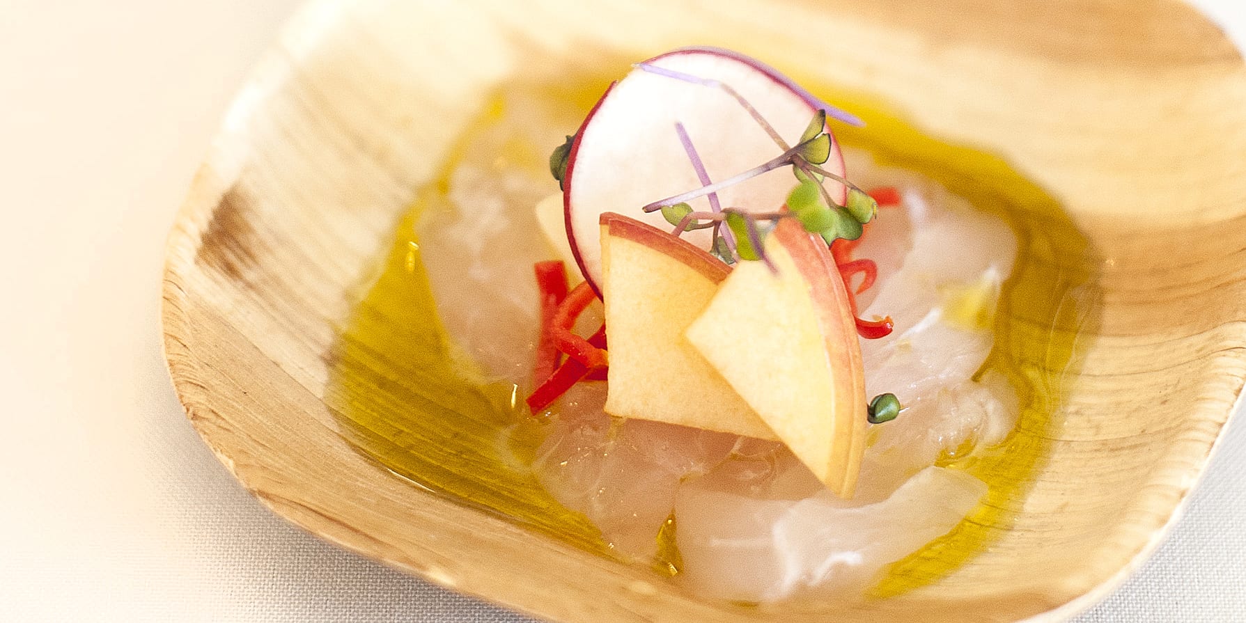 Crudo of Snapper from Chef Michael Kramer of The Lazy Goat in Greenville
