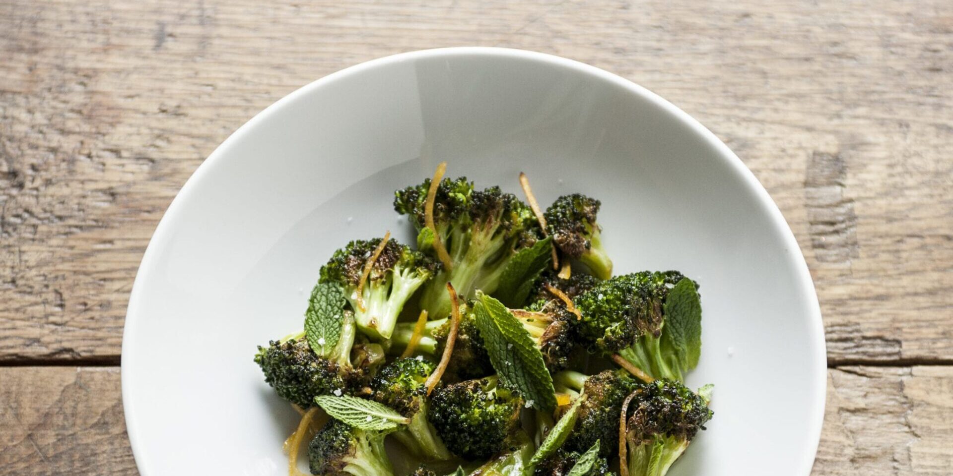 roasted broccoli with preserved lemon and fresh mint