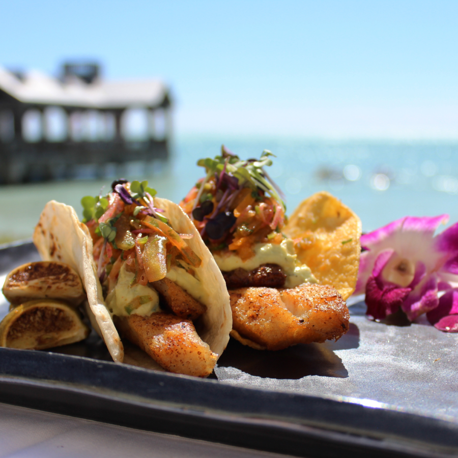 Fish tacos, served in The Keys