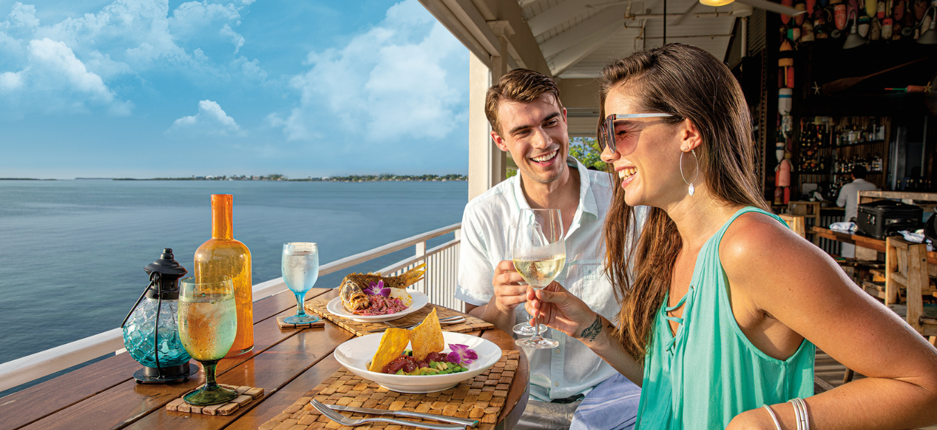 Couple dining in the Keys