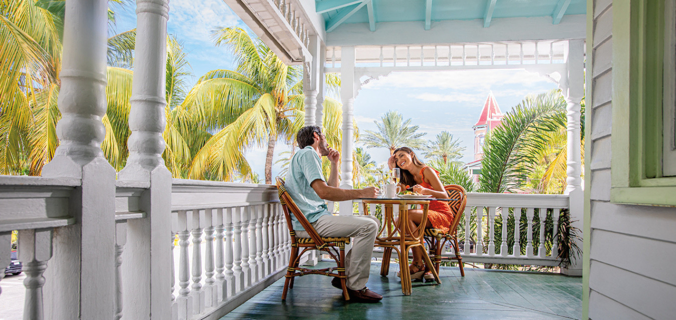 Couple dining on porch in the Florida Keys