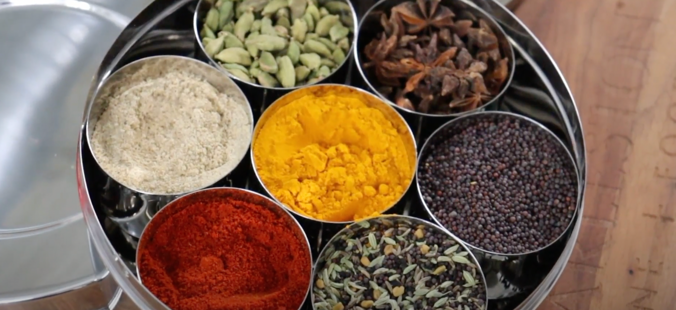 Masala dabba, an Indian spice box