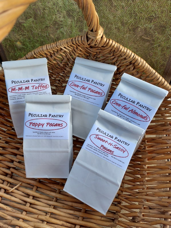 Cinn-ful Almonds Treats from Peculiar Pantry, a featured vendor at South Hill's Makers Market