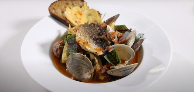 Seafood Cioppino made by Dean Neff of Seabird in Wilmington