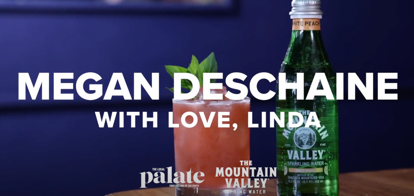 With Love Linda drink with Mountain Valley Spring Water Peach Essences