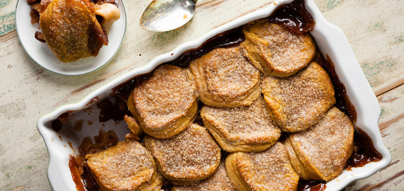 Our top apple recipes include this apple sweet potato cobbler