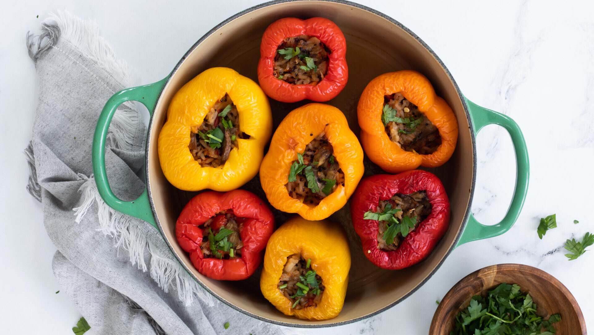 Fridge Clean-out Stuffed Peppers