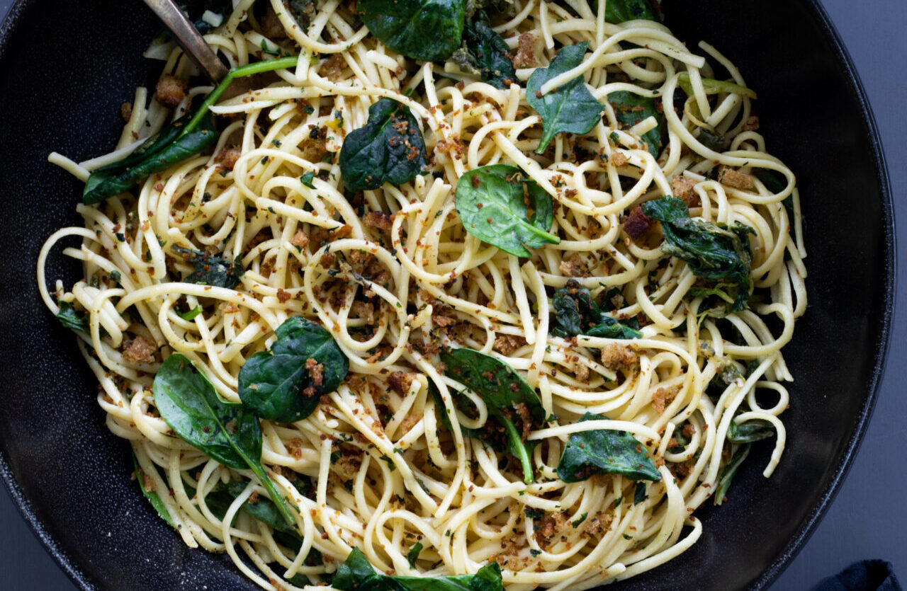 Lemony Pasta with lots of Leafy Greens