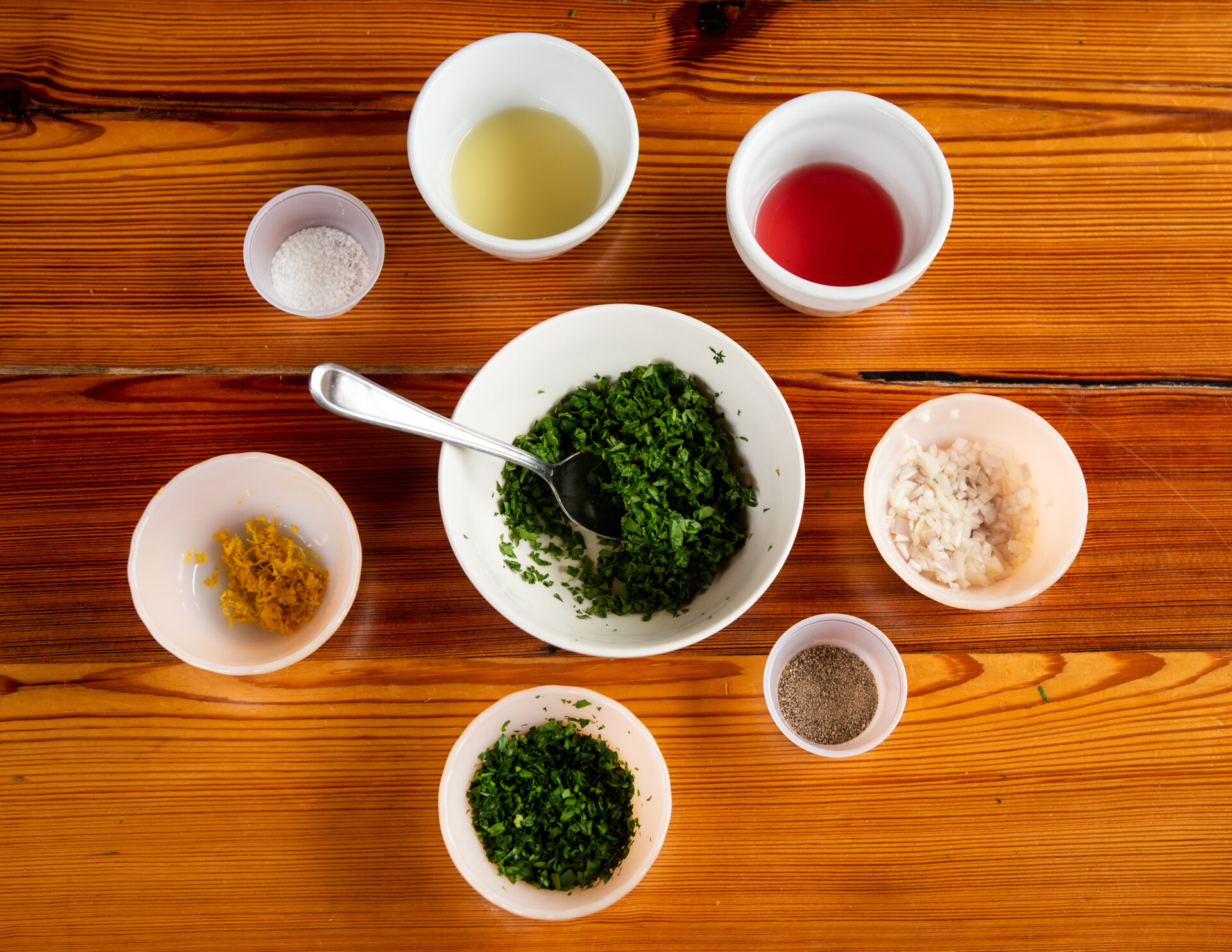 All the ingredients to make gremolata