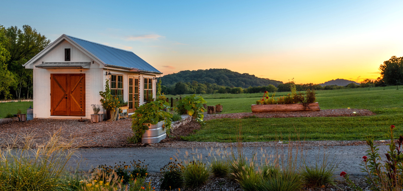 The sunset view from Southall Farm and Resort in Franklin, Tennessee
