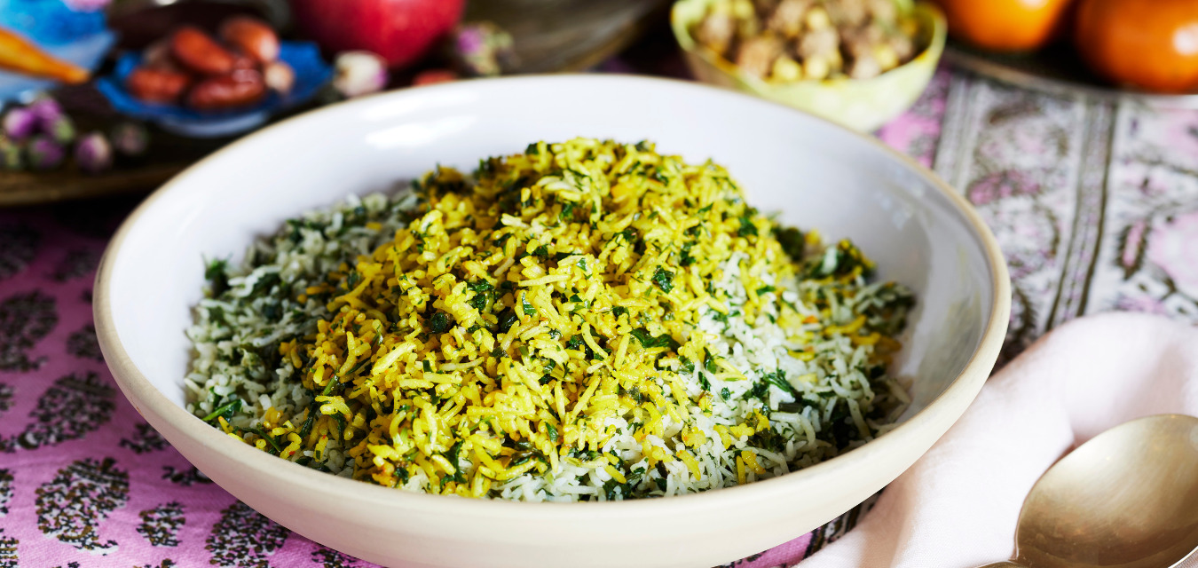 Iranian herb rice for Nowruz