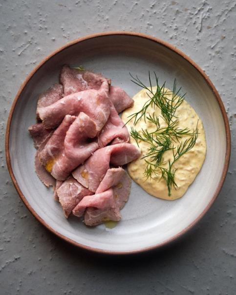 Platter of ham and polenta from Lost Letter in Richmond