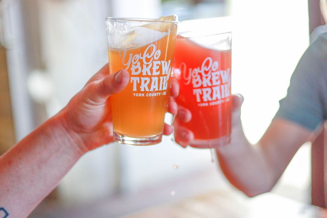 Toasting pints of beer in York County, South Carolina