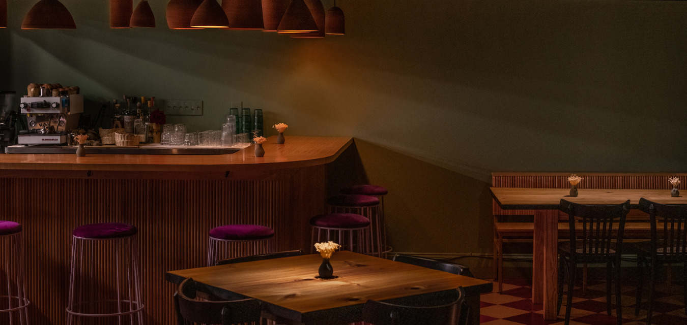 A table and chairs at Lengua Madre, a new Louisiana restaurant. 