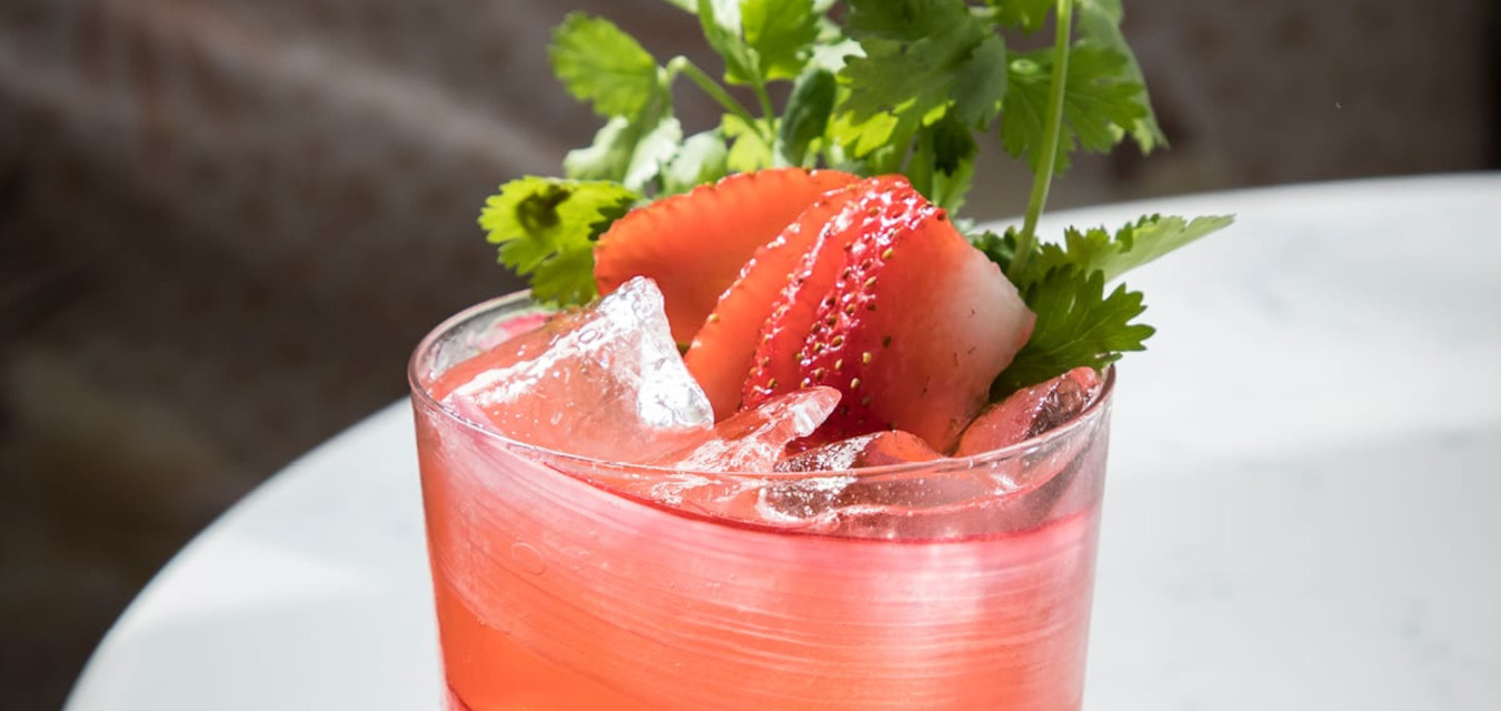 Strawberry recipes include this Strawberry margarita