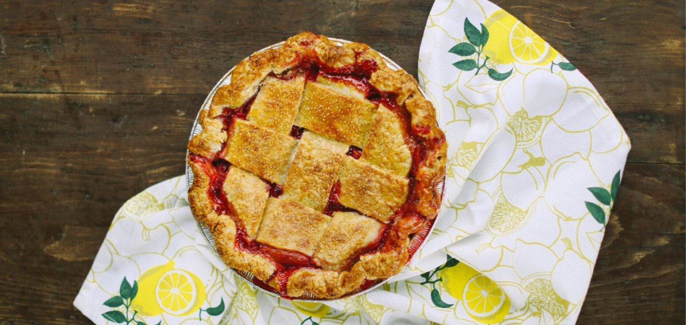 Strawberry recipes include this strawberry pie with latticed crust