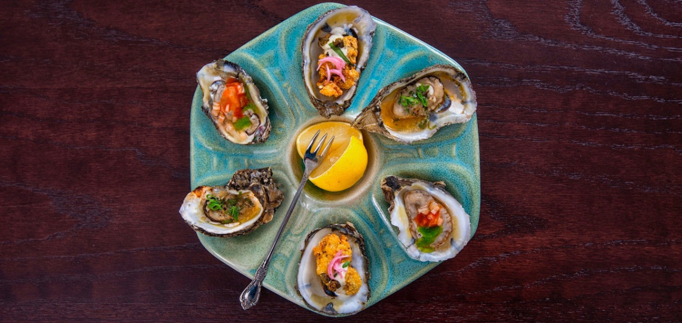 Oysters from White Pillars restaurant in Mississippi