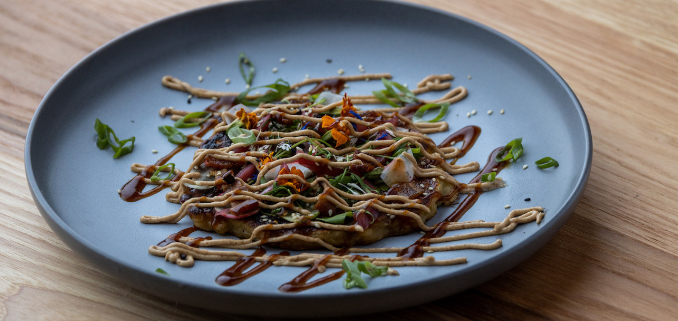 Chow Chow pancake or chef Travis Milton's spin on okonomiyaki 