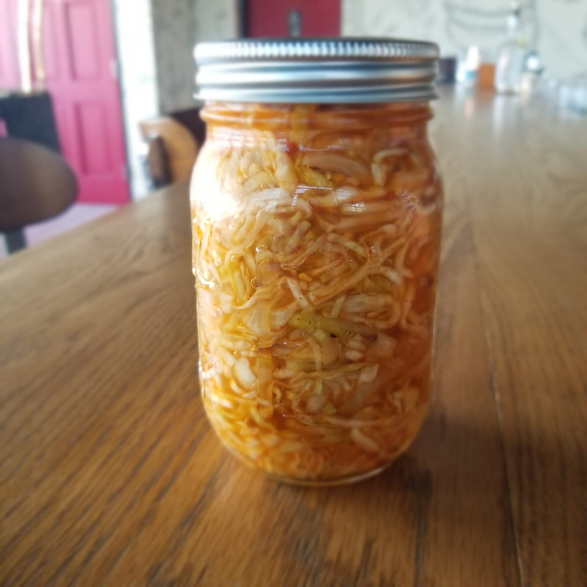 Barbecue Pickled Cabbage in a jar