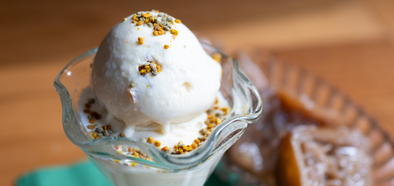 Preserved Lemon Ice cream in a glass