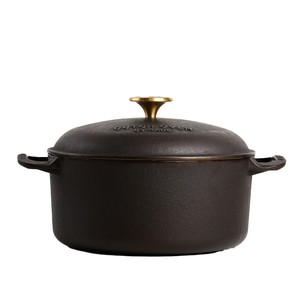 An online shopping image of a black dutch oven.