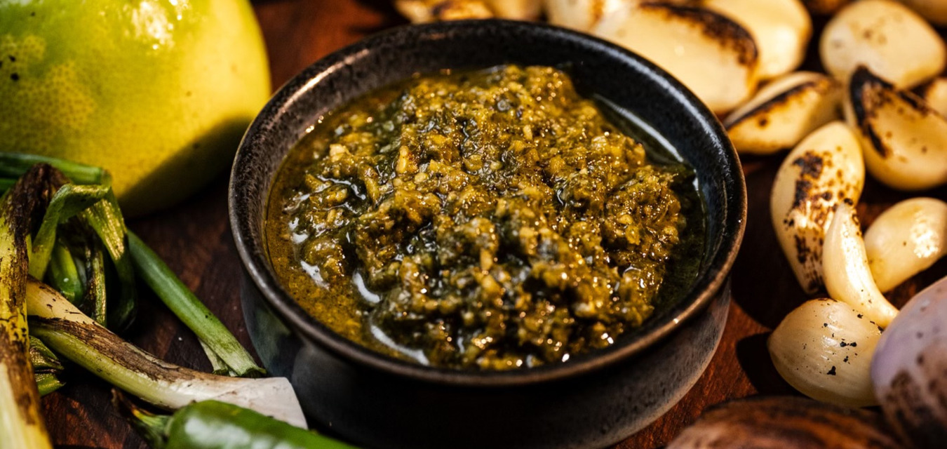 Wood-fired Chimichurri, one of ten homemade sauces featured