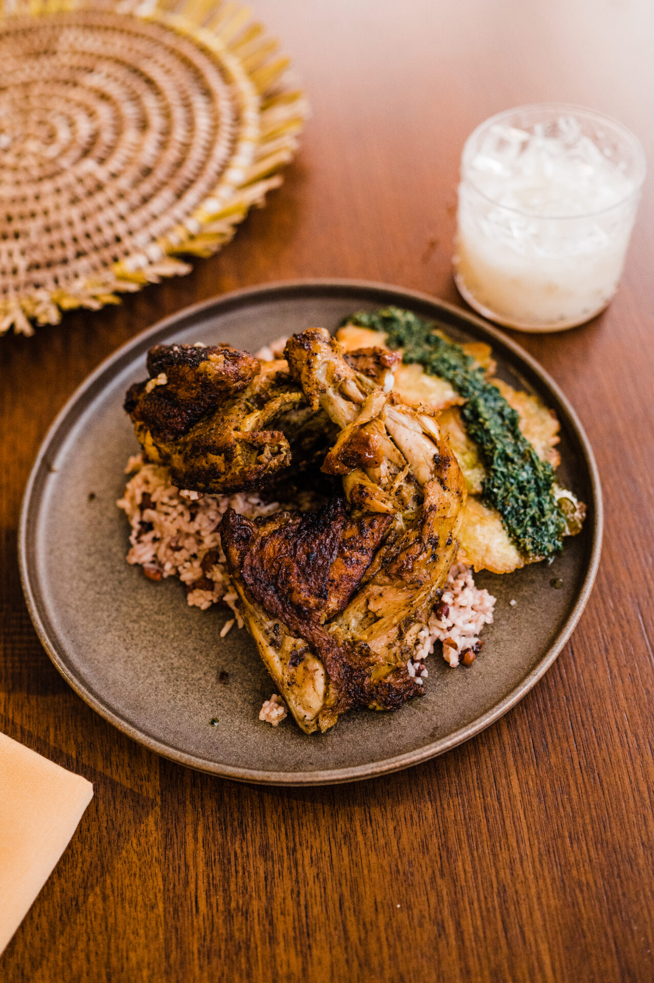 Okan dish of chicken, herbs, and rice by Bernard Bennett