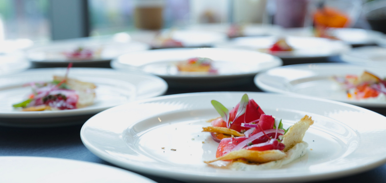 Beet Cured Salmon by Chef Cooper Miller of Forklift Restaurant in Tupelo, Mississippi.