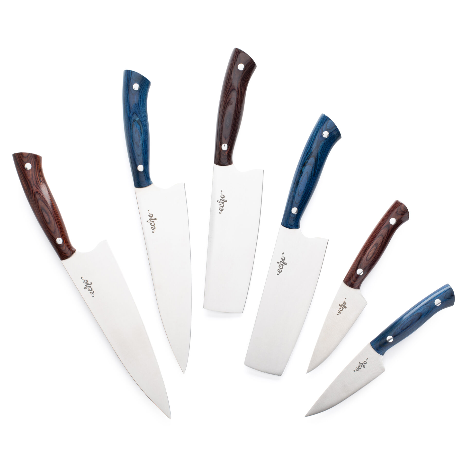 recipe guide: an image of 6 different knives