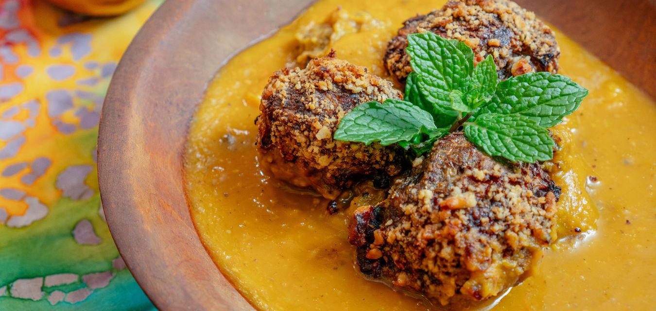 Plated butternut squash kofta