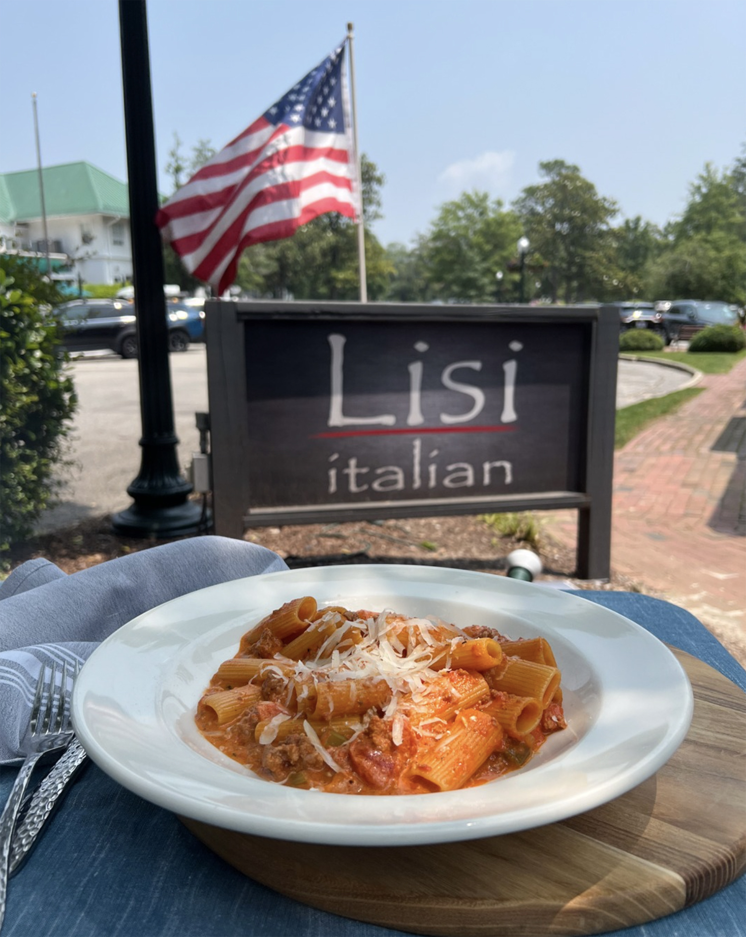 Pasta from Lisi Italian restaurant in Pinehurst, North Carolina.