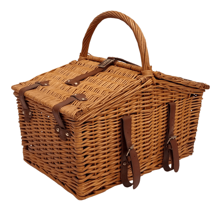 s cottage rattan picnic time basket set x