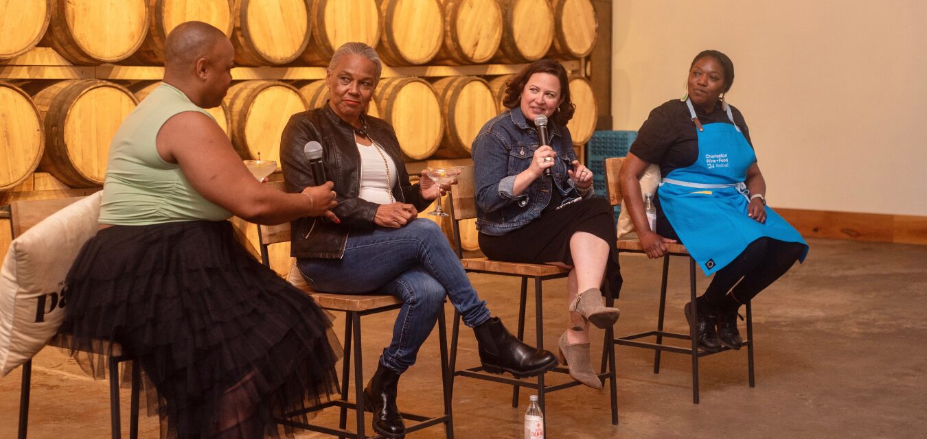 TLP Editor Erin Byers Murray speaking at a panel event at Charleston Food + Wine.