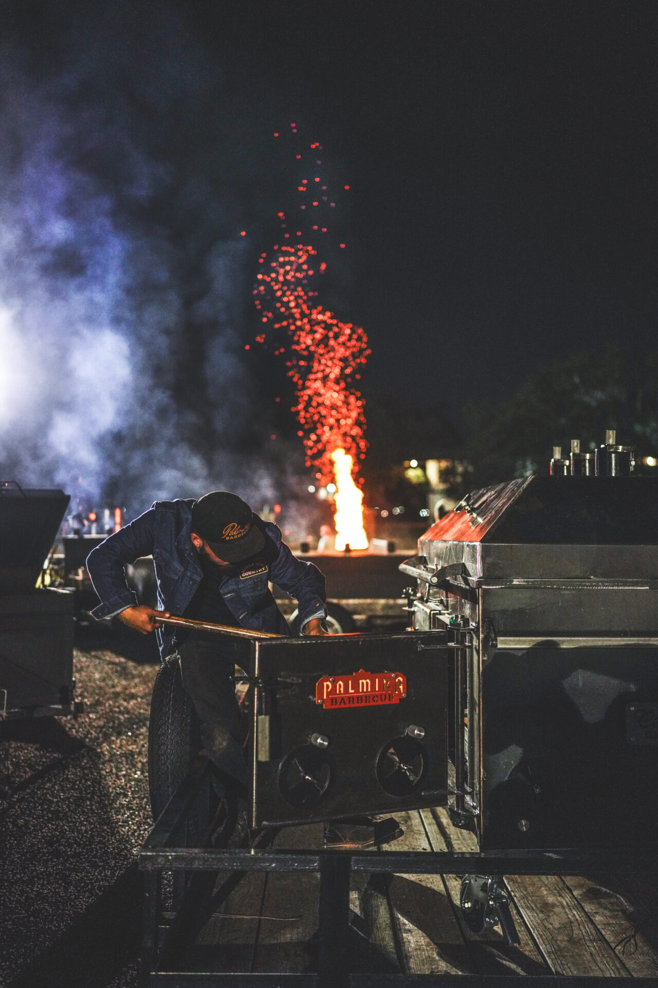 Southern pitmaster Hector Garate tending to the grill.